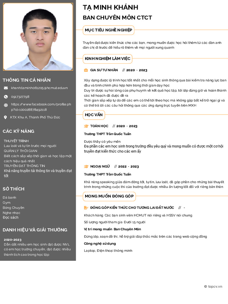 Ta Minh Khanh TopCV - VN 170923.234654 | PDF