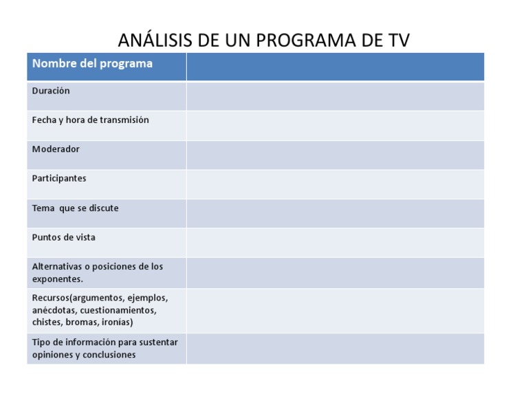 Análisis de Un Programa de TV