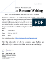Resume Writing Session