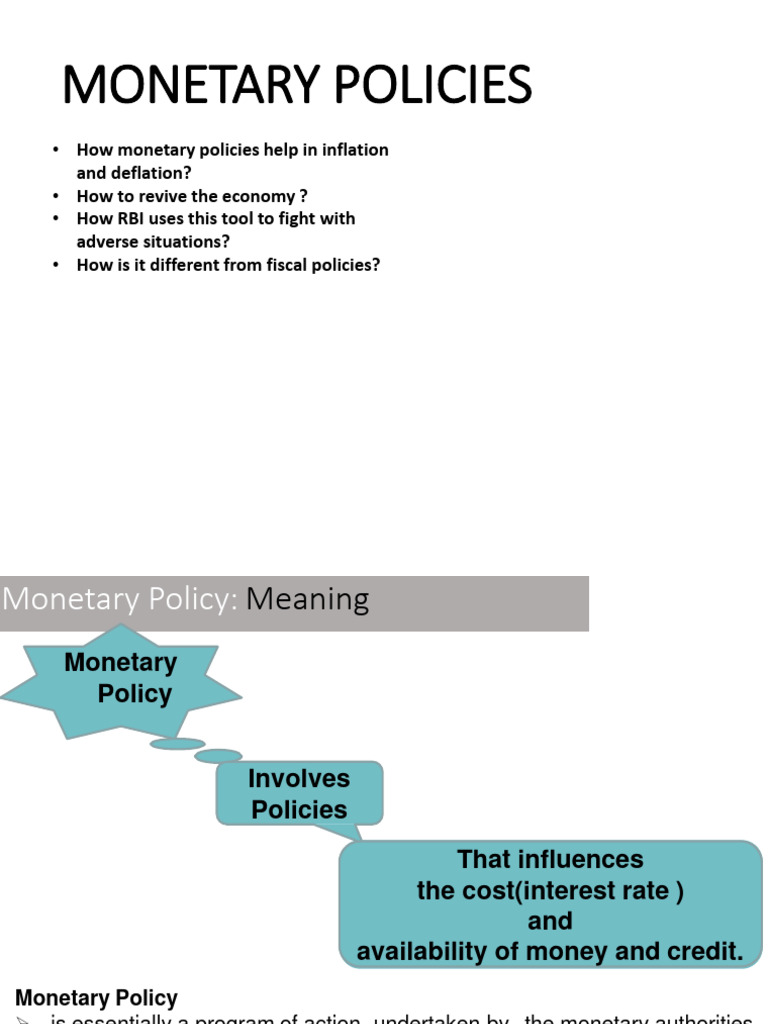 Monetary Policy, Inflation | PDF | Reserve Bank Of India | Repurchase