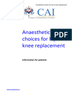 Anaesthetic Choices For Hip or Knee Replacement