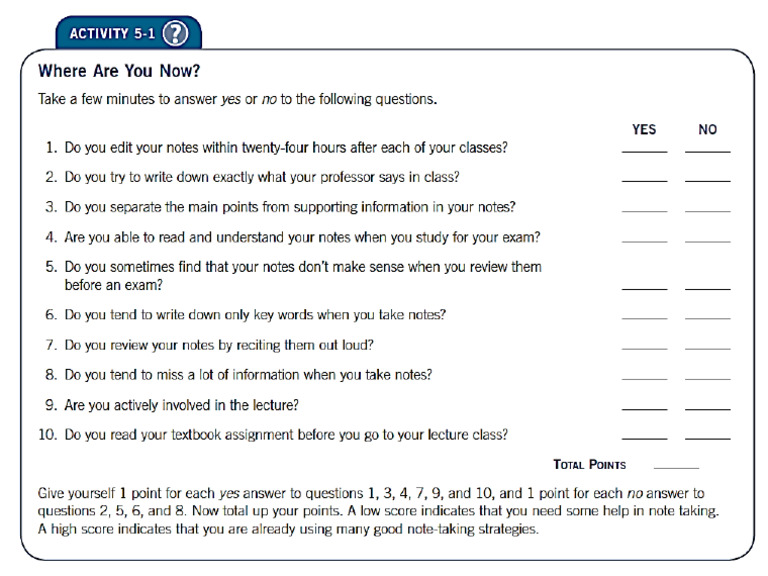 Task 11 - Note Taking Strategies | PDF
