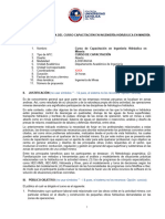 8 Sílabo Ingeniería Hidráulica en Minería - Prof M García Naranjo