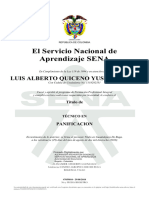 El Servicio Nacional de Aprendizaje SENA: Luis Alberto Quiceno Yusunguaira