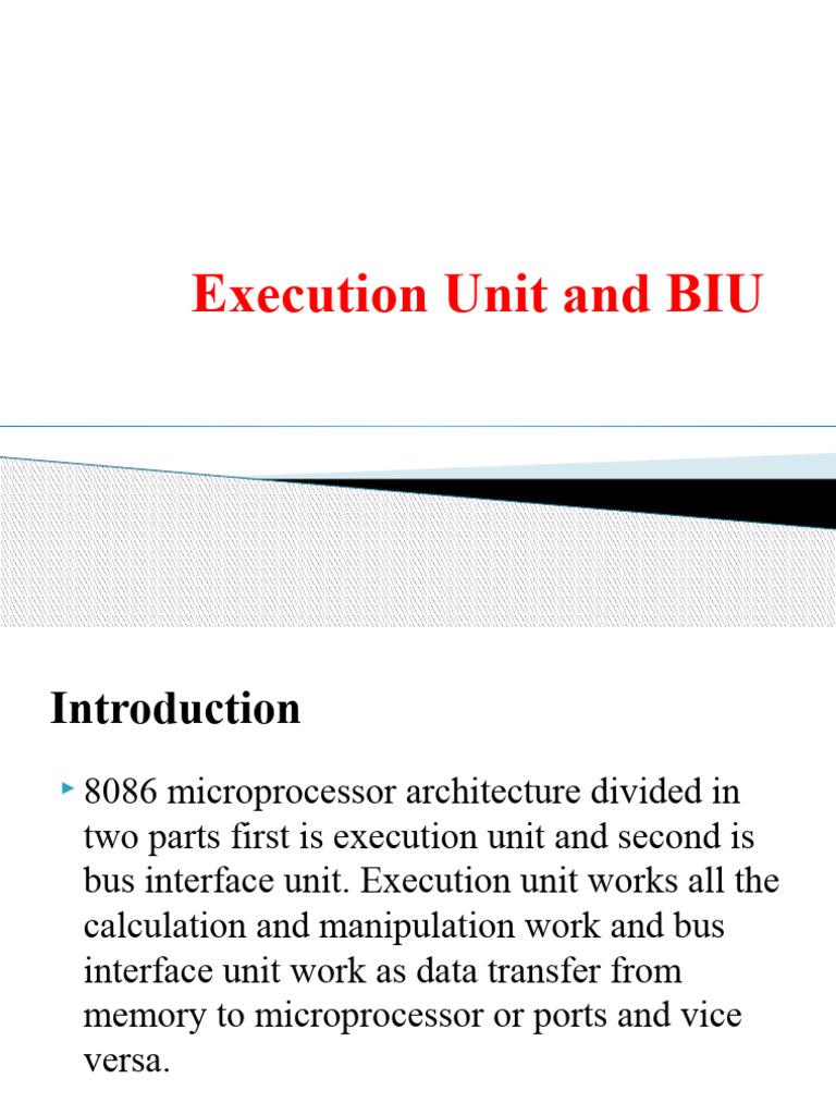 Execution Unit and BIU PDF Central Processing Unit Computer Memory