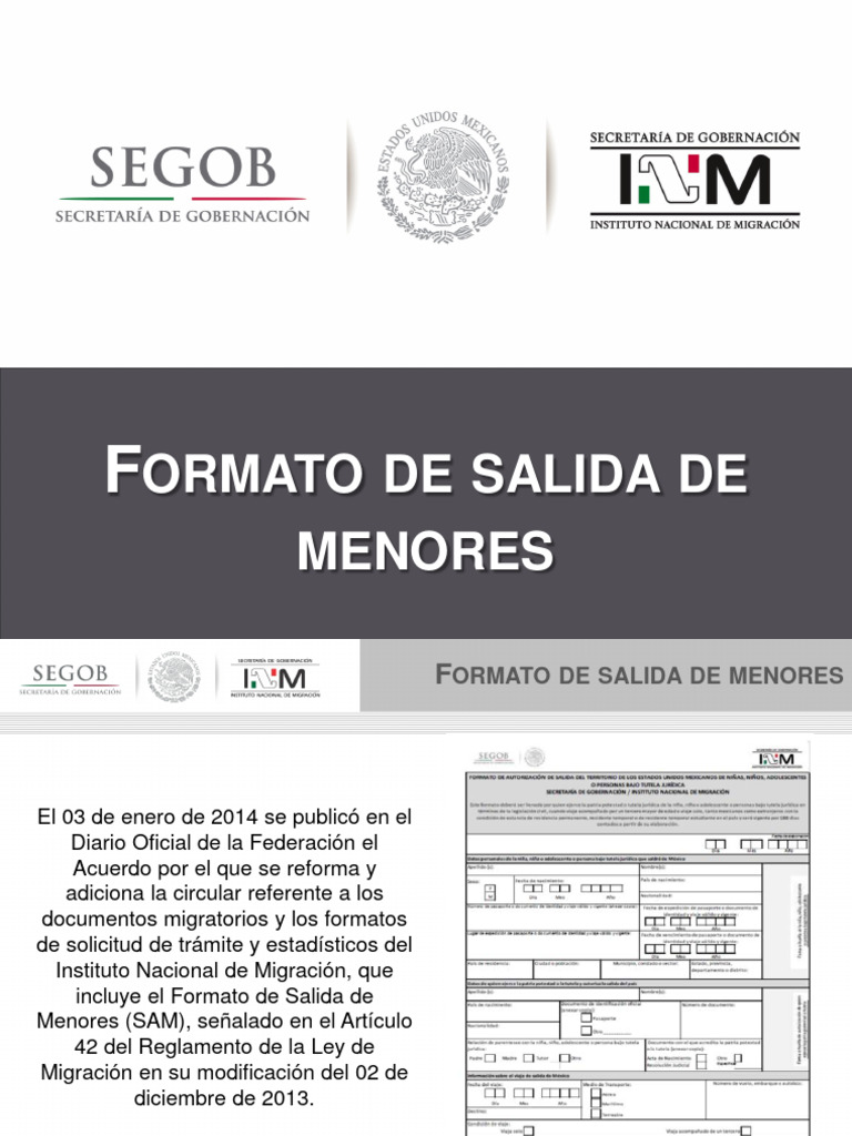 Formato de Salida de Menores SAM | PDF
