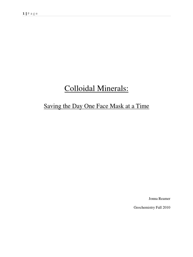 Colloidal Minerals PDF Cosmetics Topical Medication