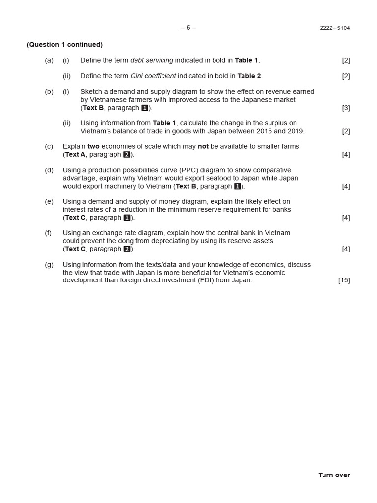 Econ Paper 2 - Questions | PDF | Finance & Money Management