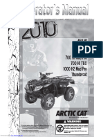 2010 Arctic Cat 450 H1, 700 H1, 550 H1, 1000 H2 Mud Pro, Thundercat Operator's Manual