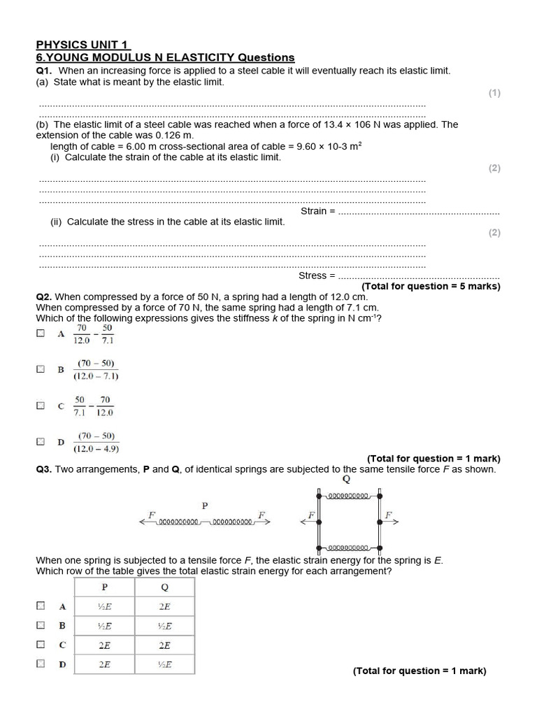 6. Young Modulus n elasticity PDF Elasticity (Physics) Young's