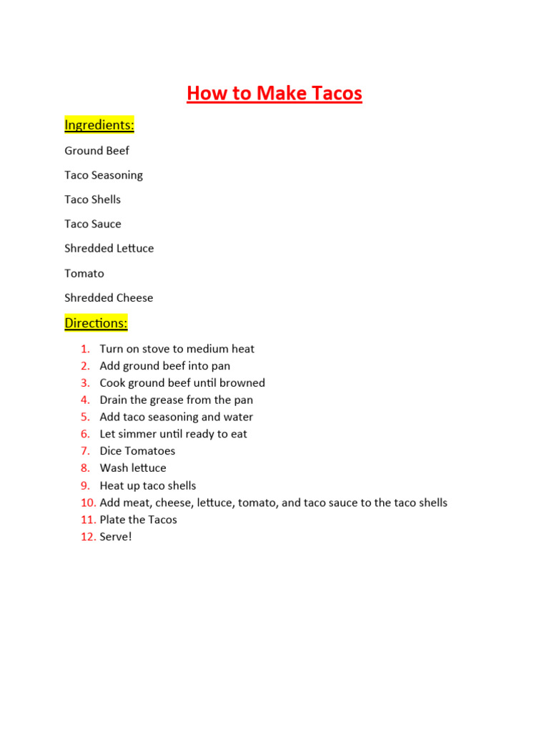 how to make tacos 1 1 | PDF