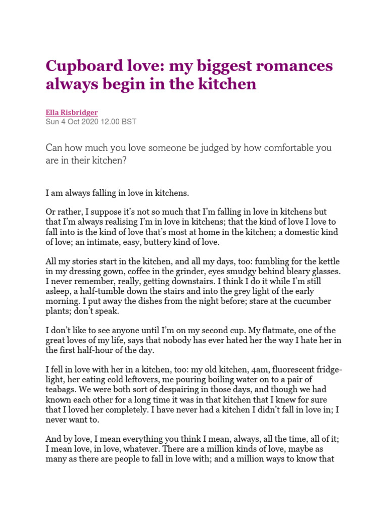 Cupboard Love Ella Risbridger PDF Food And Drink Cooking