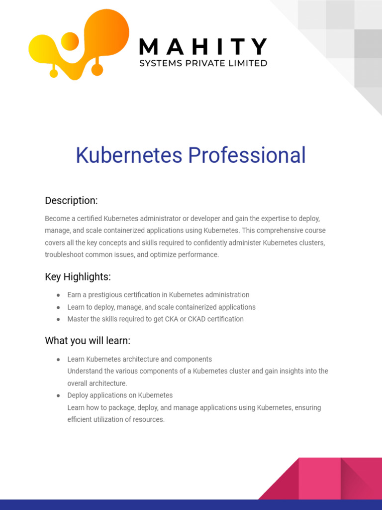 Kubernetes Certification Course Guide | PDF | Computer Engineering ...