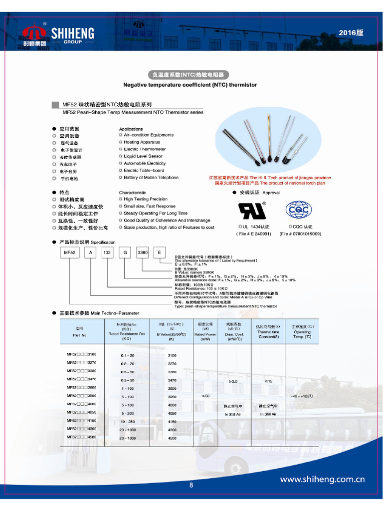 NTC Thermistor PDF