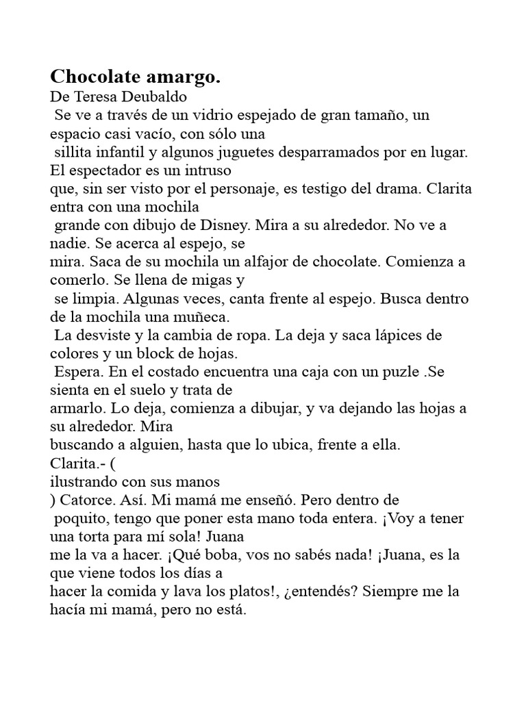 Monólogo Chocolate amargo PDF