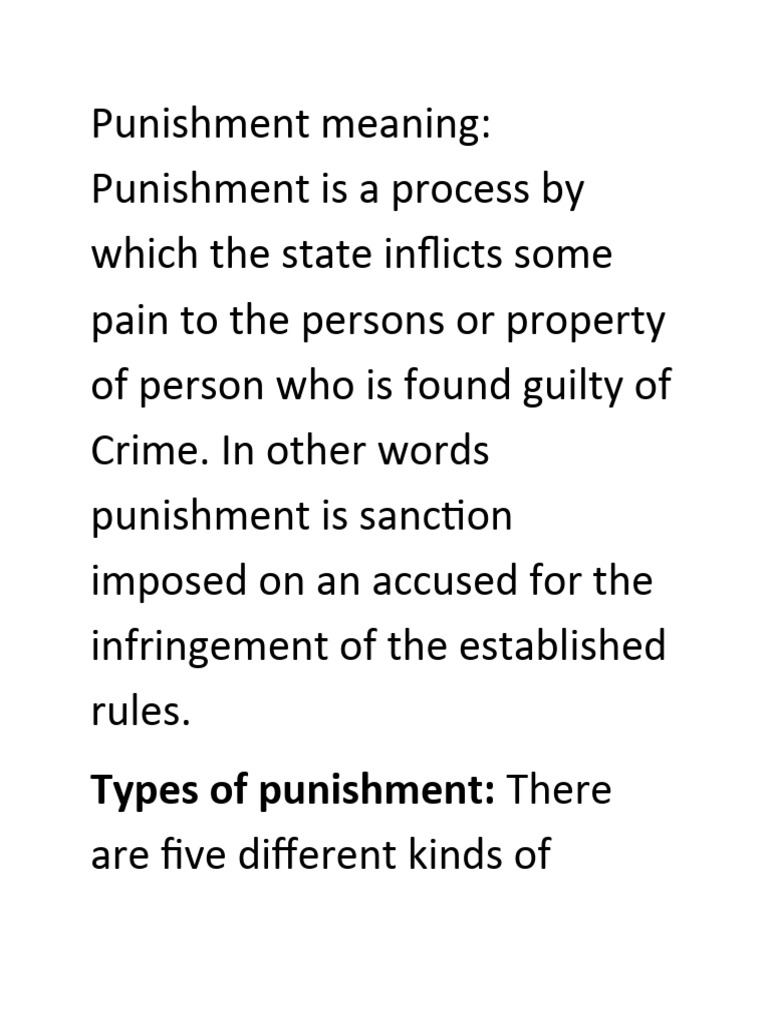types of Punishment PDF Punishments Crimes