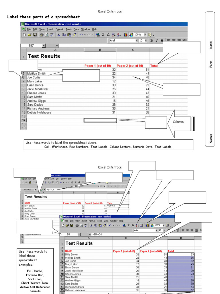 Label The Spreadsheet B PDF
