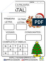 Atividades de Alfabetização Natal Ed Infantil