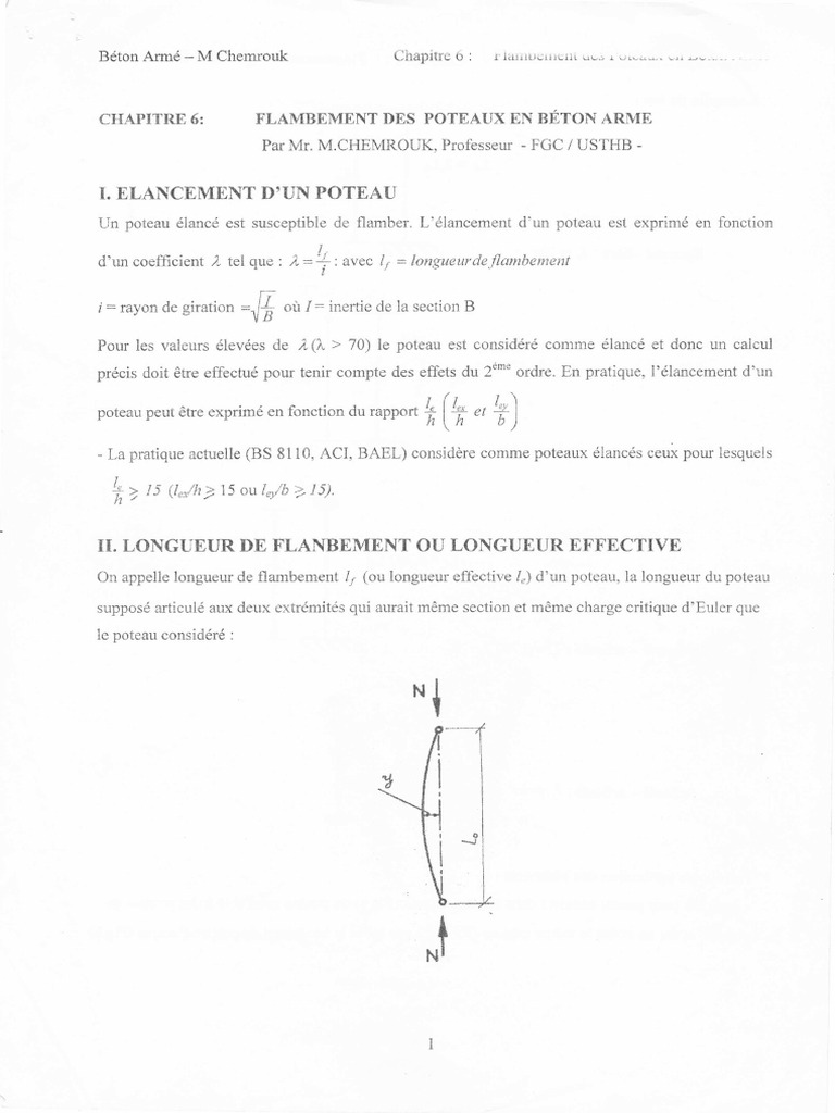 Flambement des Poteaux en Béton Armé | PDF | Flambage | Béton armé