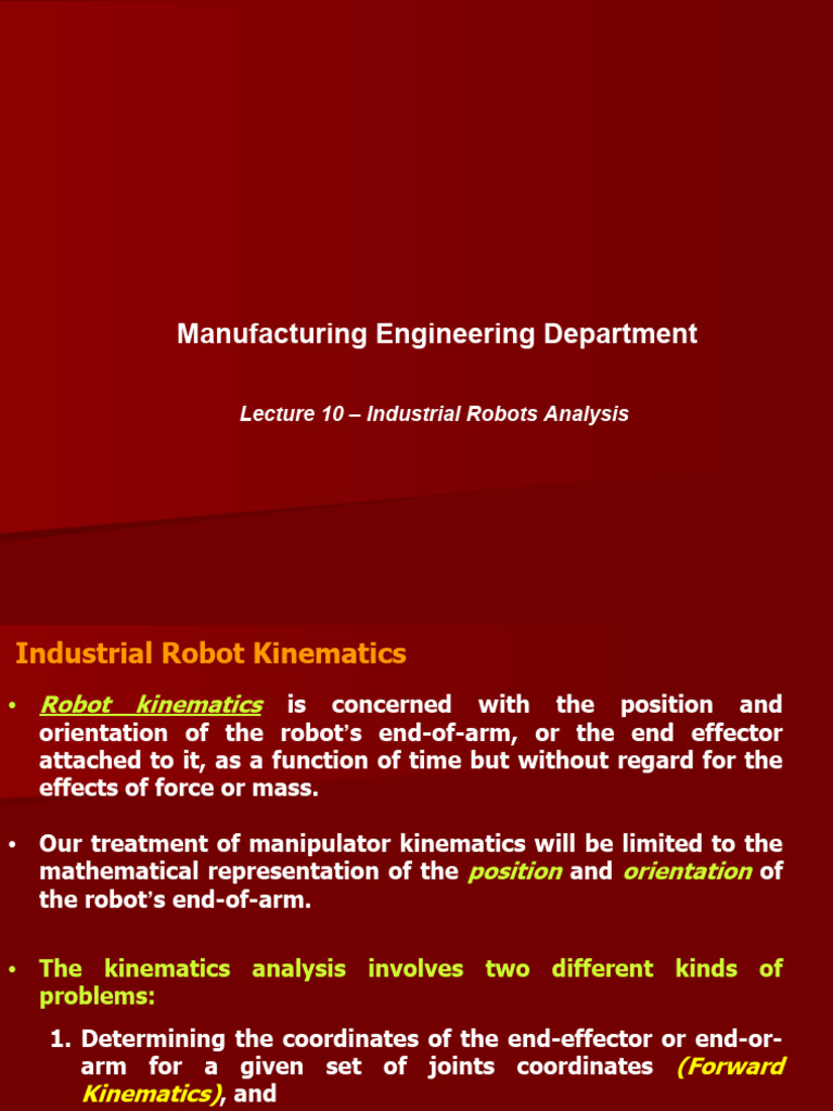 Industrial Robot Kinematics Analysis | PDF | Cartesian Coordinate ...