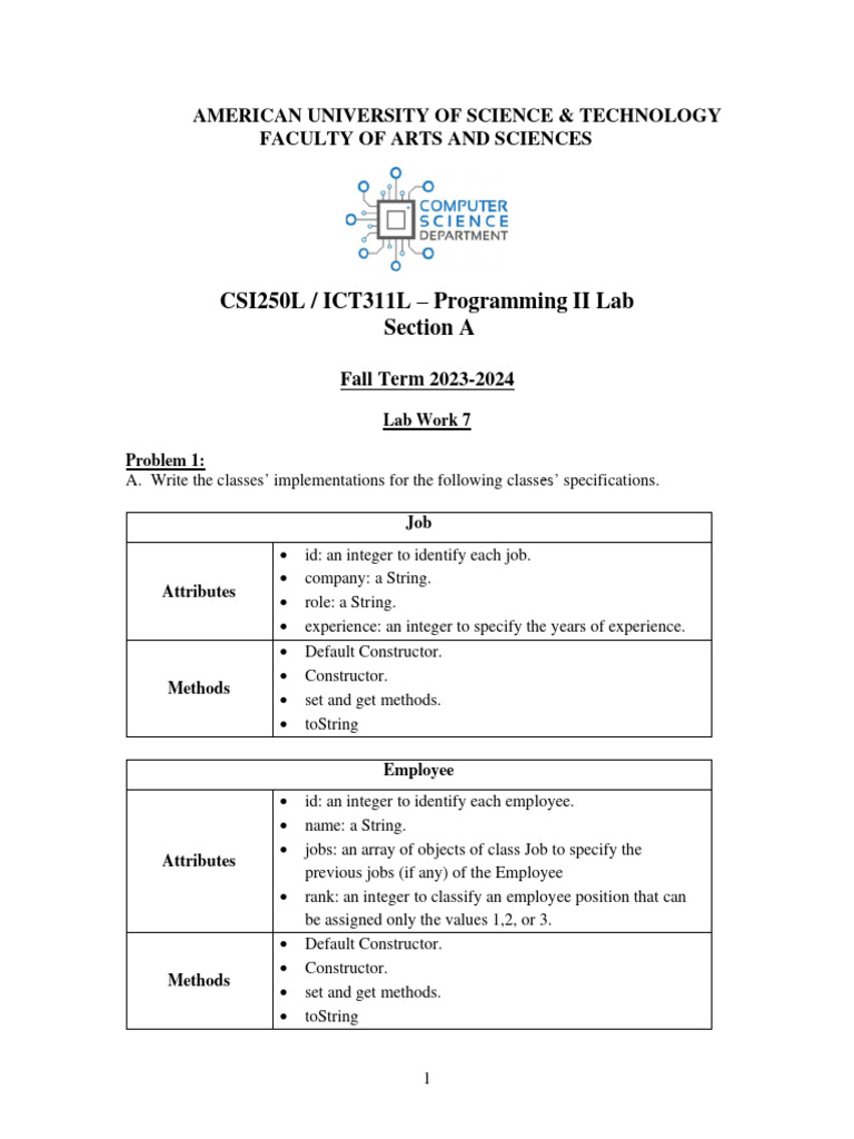 Java Employee Management Lab Guide | PDF | Teaching Methods & Materials ...