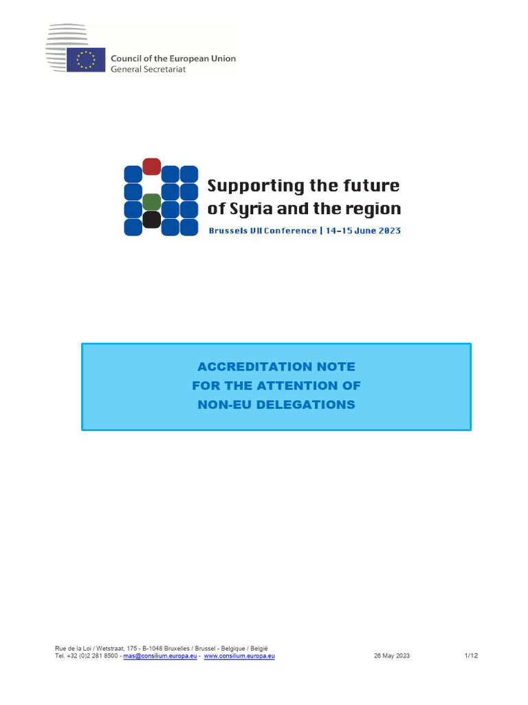 Accreditation Guidelines for Non-EU Delegations | PDF | Brussels