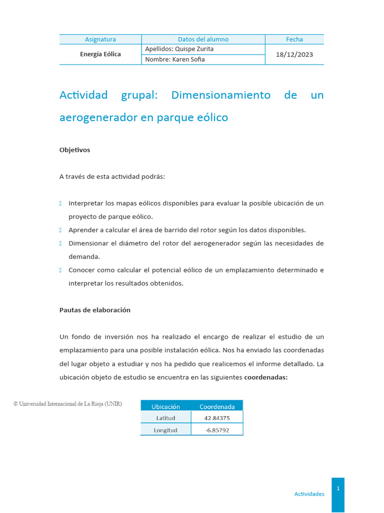 Área de Barrido en Aerogenerador | PDF | Energía eólica | Electricidad ...