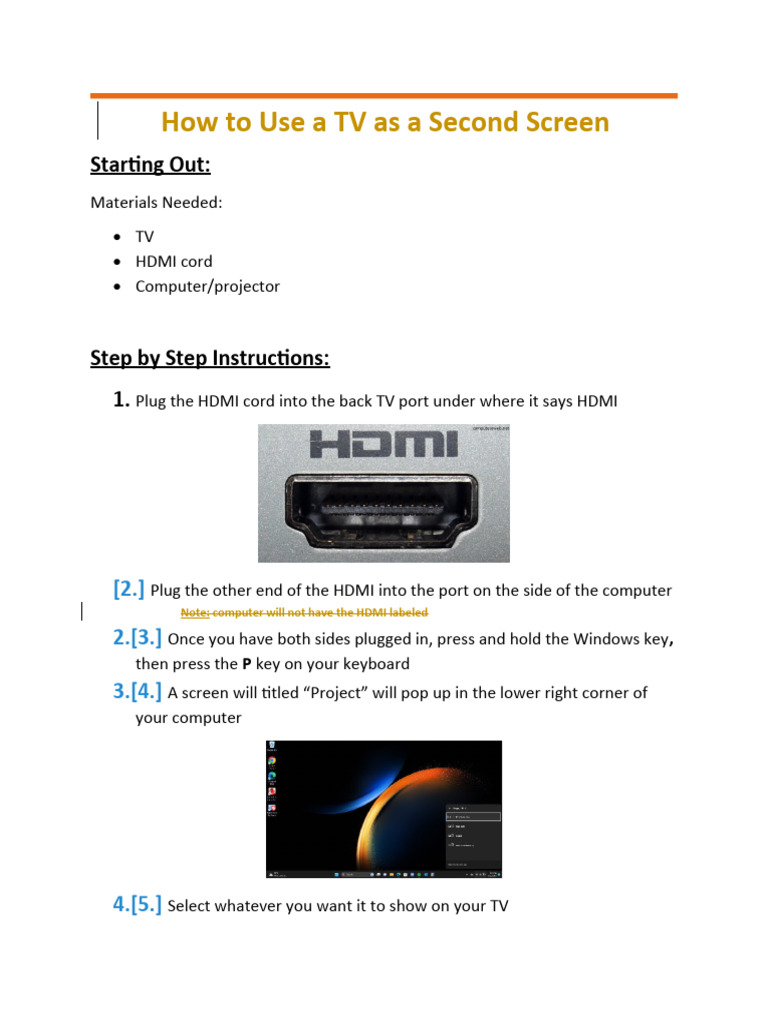 How To Use A TV As A Second Screen With Chagnes PDF