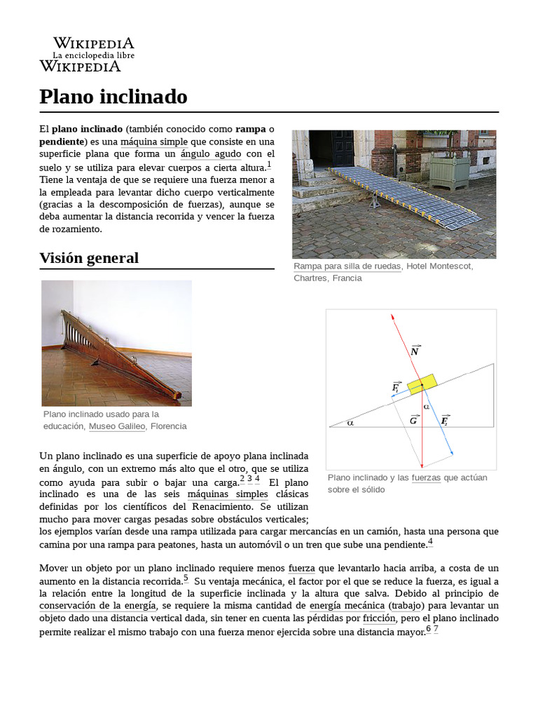 Plano Inclinado | PDF | Fricción | Fuerza