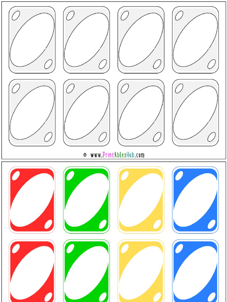 Uno Cards Blank Template PDF