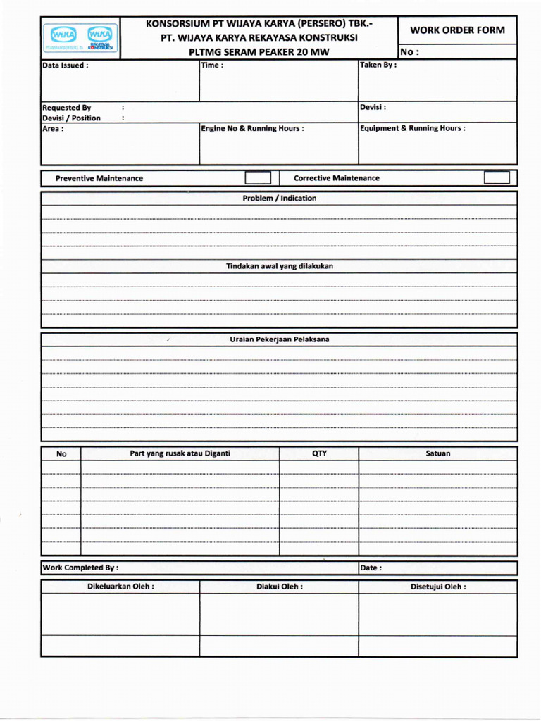 Work Order Form20210725 - 11533760 | PDF