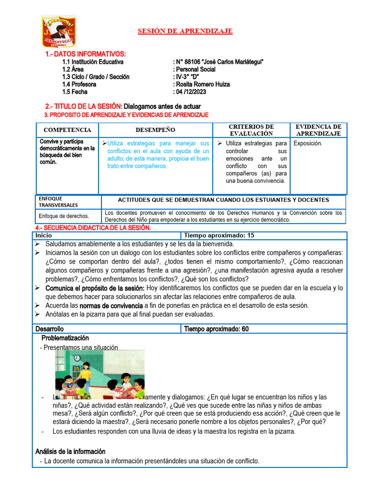 Semana 36 Sesion Día 1 Personal Social | PDF | Aprendizaje | Enseñando