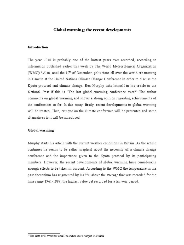 Recent Global Warming Developments | PDF | Global Warming | Kyoto Protocol