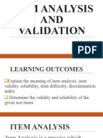 Item Analysis and Validation 1