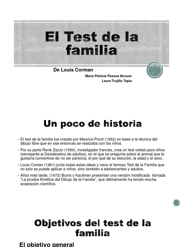 El Test de la familia | PDF | Conceptos psicologicos | Sicología