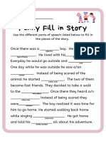 Funny Fill in Parts of Speech Story