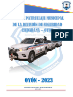 Plan de Patrullaje Municipal de La Divion de Seguridad Ciudadana - 2023