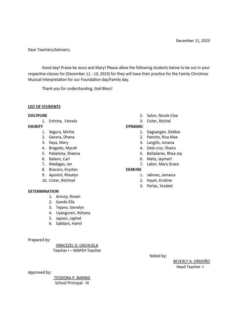 Sslg excuse letter pdf religious belief and doctrine