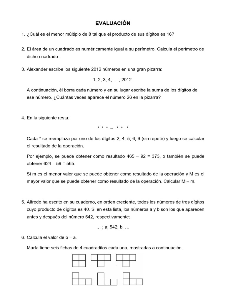 Problemas Matemáticos para Secundaria | PDF
