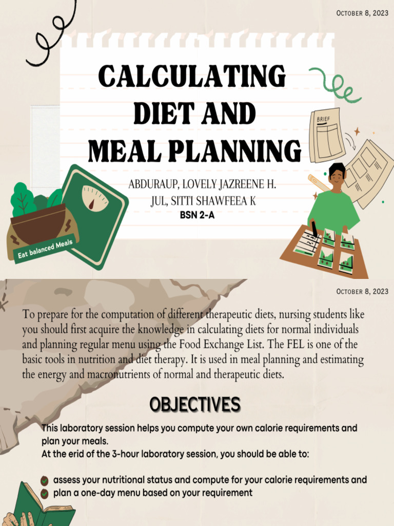 Calculating Diet and Meal Planning | PDF