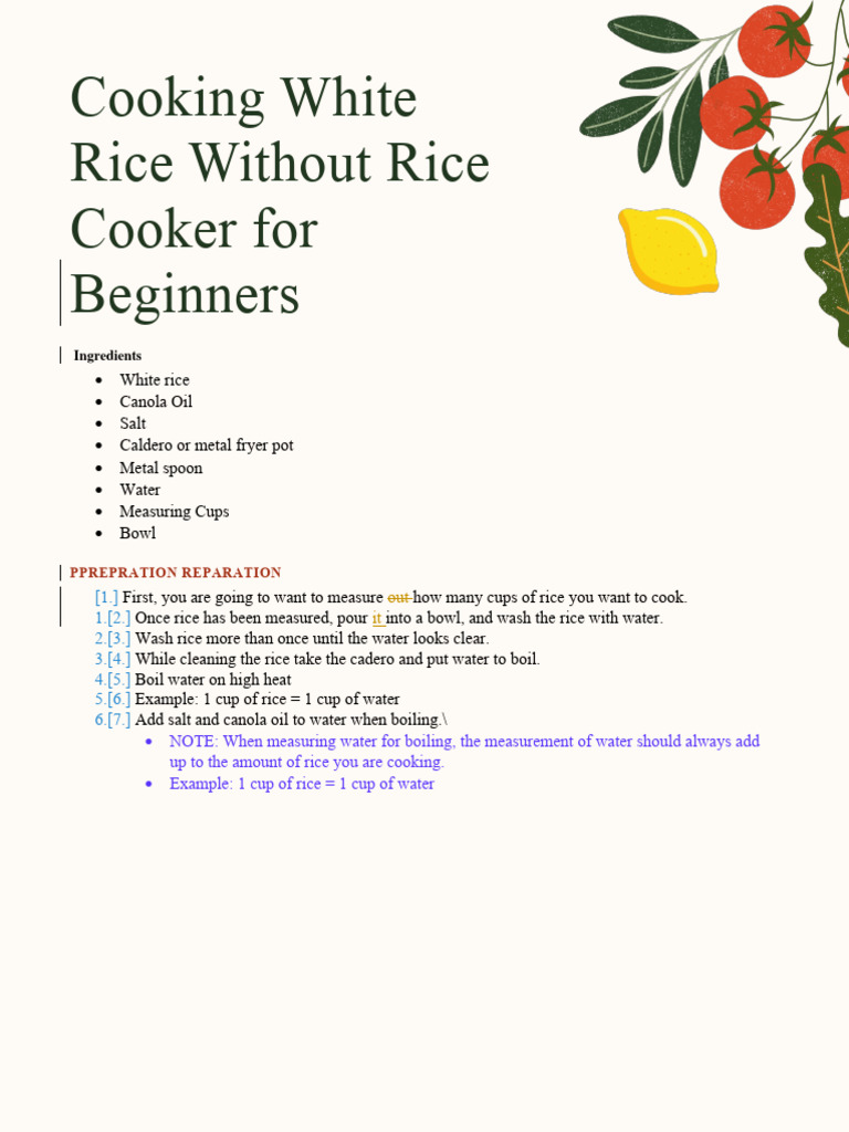 How to Cook White Rice Without a Cooker | PDF | Cooking, Food & Wine