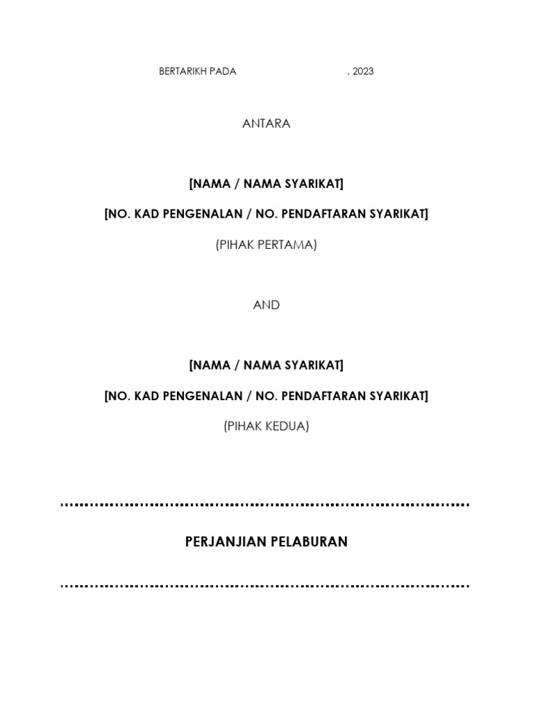 Perjanjian Pelaburan | PDF