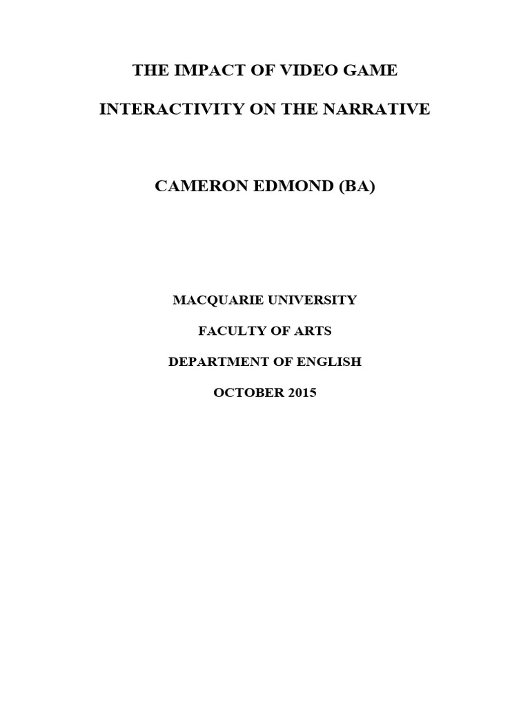 The Impact of Video Game Interactivity | PDF | Games & Activities