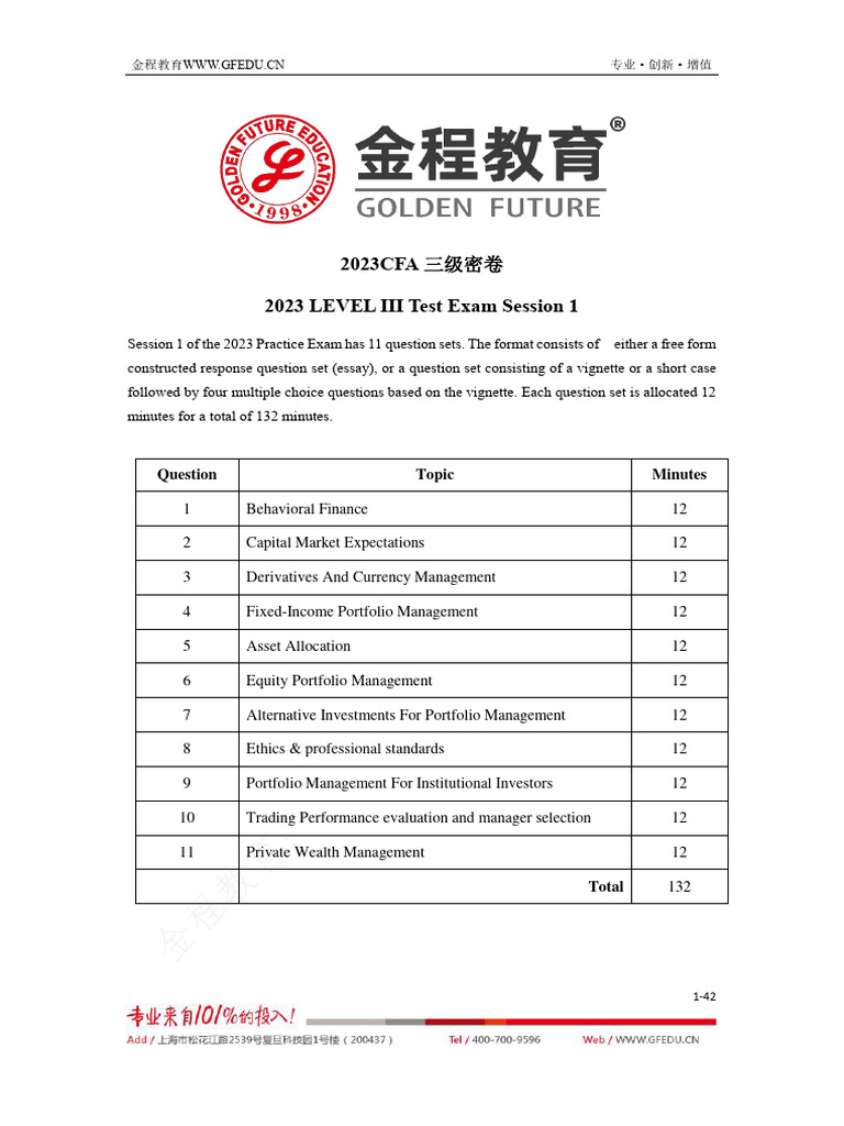 CFA Level 3 Exam Study Guide | PDF | Bonds (Finance) | Option (Finance)