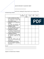 Research Instrument Validation Sheet