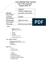 Pre-Nursery CCE-3 Syllabus