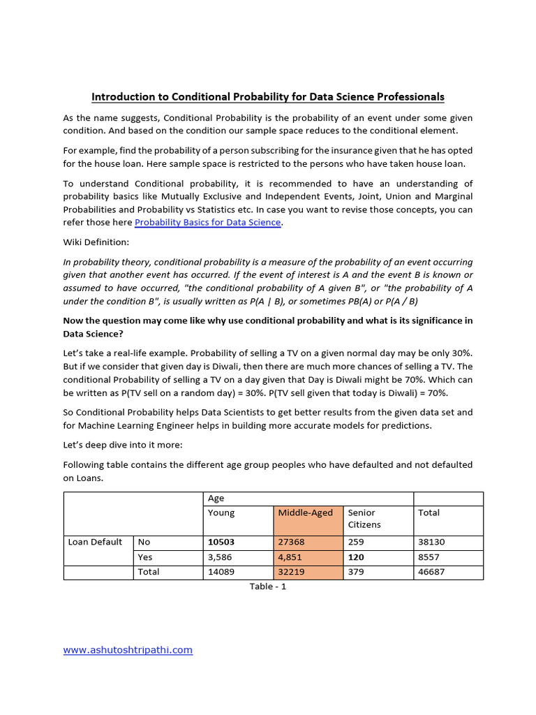 Conditional Probability For Data Science Professionals 1598272550 | PDF ...