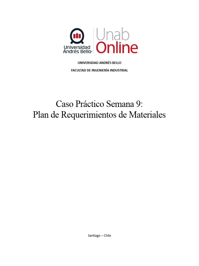 Entregable - Caso S9 - PRM | PDF | Inventario | Planificación