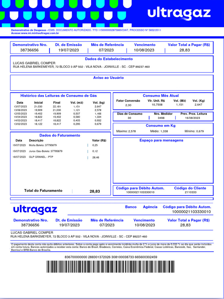Ultragaz - Sat Jul 01 2023 00 - 00 - 00 GMT-0300 | PDF | Serviços ...