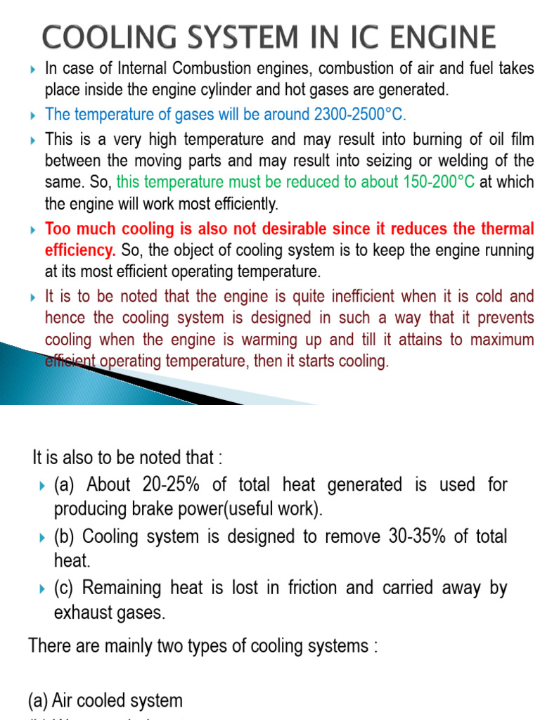 Cooling System in Ic Engine PDF Radiator Pump